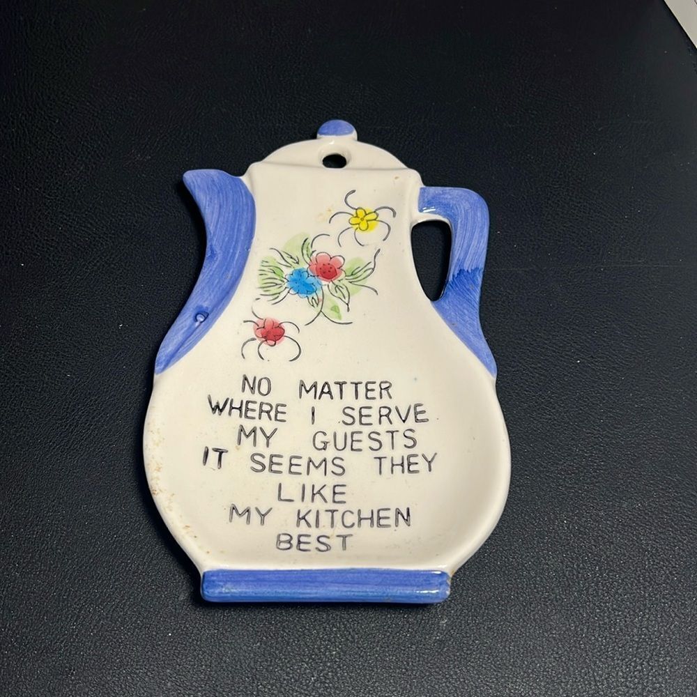 Cute Little Vintage Spoon Rest with Poem. KK277